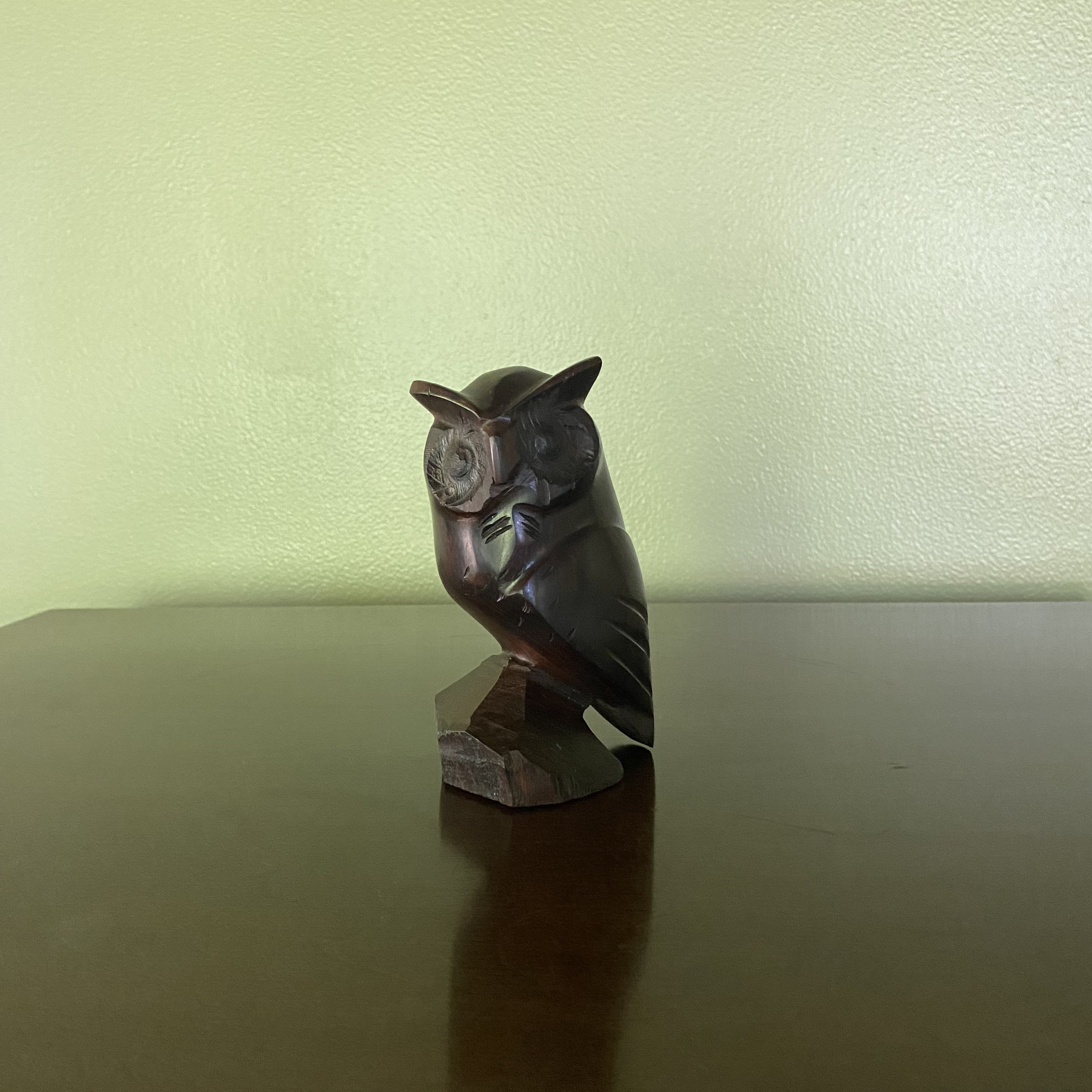 Vintage Wood Owl, Mid-Century Modern Ironwood Owl, Hand-Carved Wood Figurine, Wood Animal, Handmade 