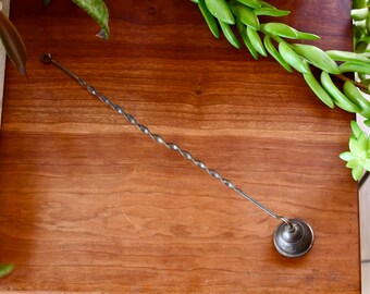 Mid Century Modern Vintage Brass Handled Candle Snuffer, ca. 1960's