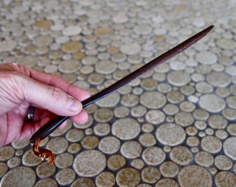 Studio Craft Signed Rare Woods Leather strap Letter Opener, American, ca. 1986