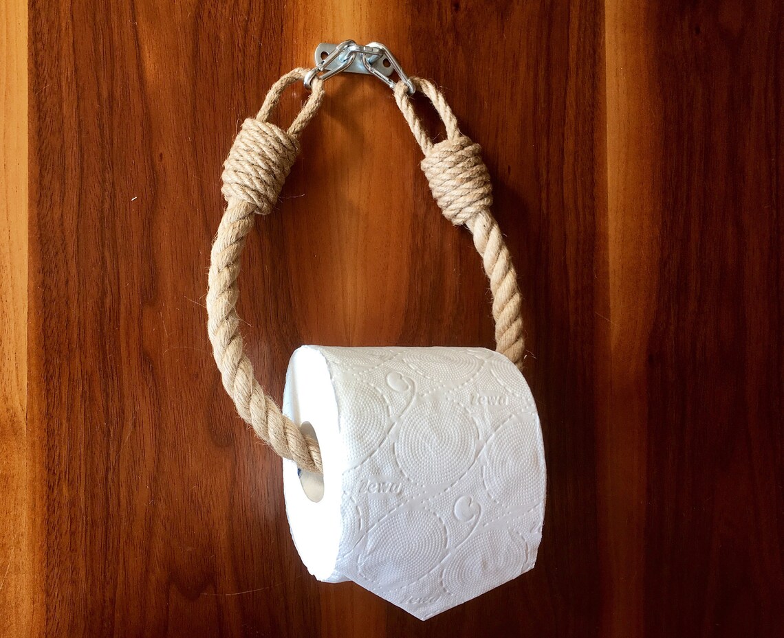 Rope toilet paper holder Nautical toilet paper holder Etsy