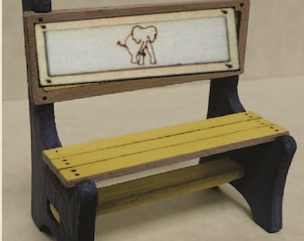Bench Kit Elephant #1 for Dollhouse 1:12 scale
