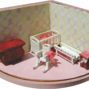 Nursery Micro 1:144 scale dollhouse miniature DIY furniture kit