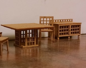 QS Modern DINING ROOM Furniture Kit - 1:48 Scale