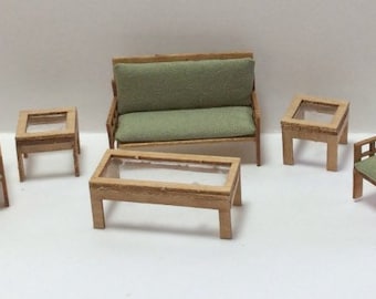 QS MODERN Living Room FURNITURE Kit - 1:48 Scale