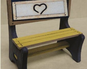Bench Kit Heart for Dollhouse 1:12 scale