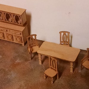QS COUNTRY Style DINING Room Furniture Kit - 1:48 Scale