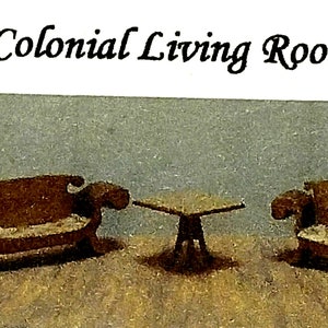 Micro  COLONIAL Style LIVING ROOM Kit - 1:144 Scale