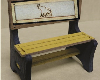 Bench Kit Elephant #2 for Dollhouse 1:12 scale