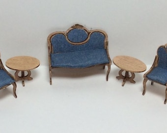 QS Victorian LIVING ROOM Furniture Kit - 1:48 Scale