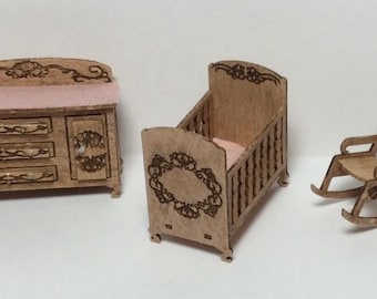 QS Victorian NURSERY FURNITURE Kit - 1:48 Scale
