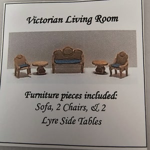 Micro  VICTORIAN LIVING ROOM  Furniture Kit - 1:144 Scale