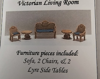 Micro  VICTORIAN LIVING ROOM  Furniture Kit - 1:144 Scale