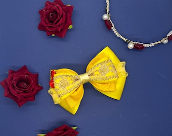Rose Princess Inspired Hair Bow