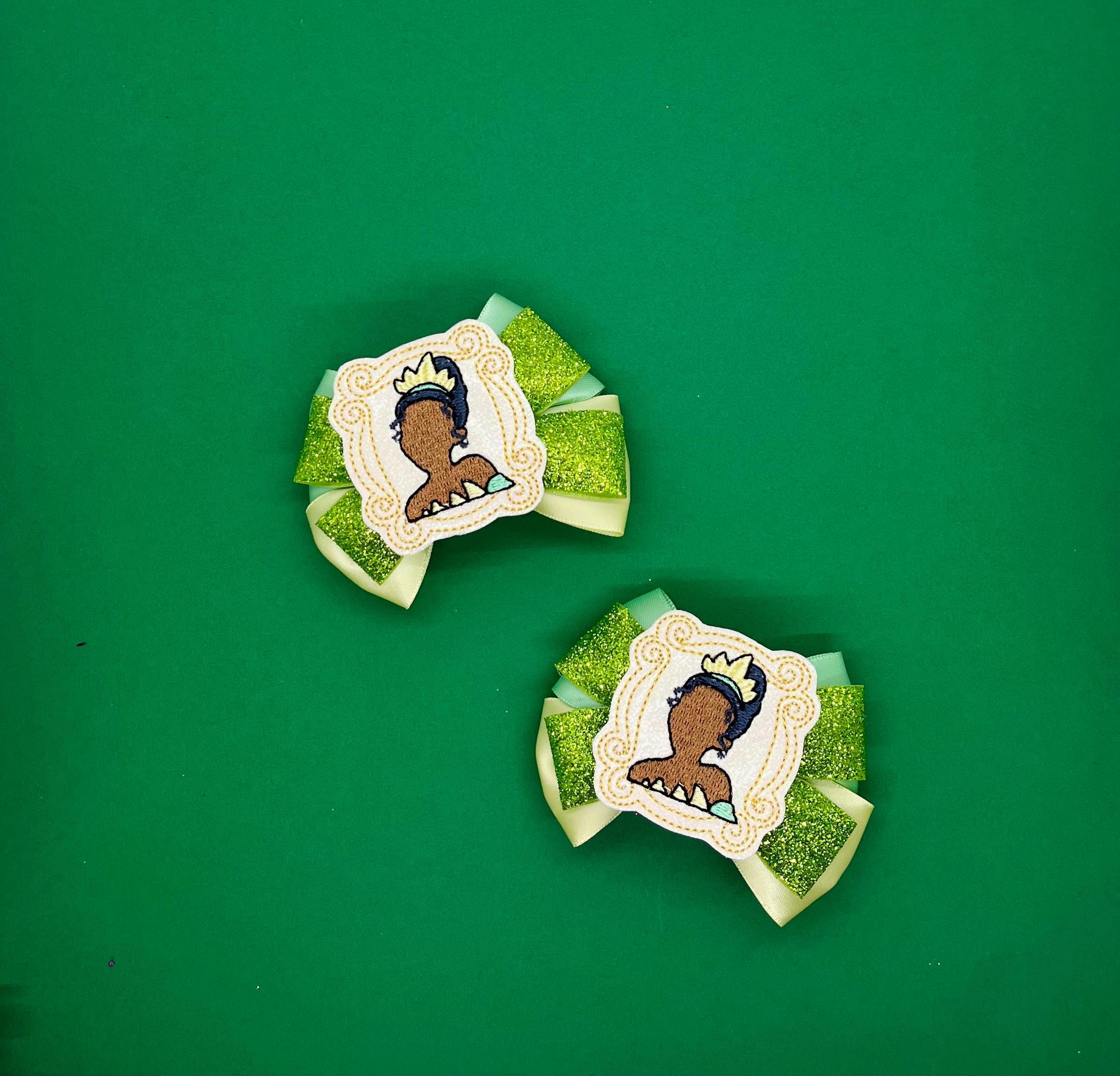 Mini Green Princess Inspired Hair Bow