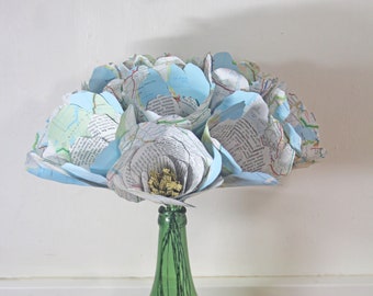 Map flowers, paper anniversary keepsake bouquet, the Botany of Books, alternative flowers