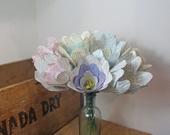 1st Anniversary Paper Flower Bouquet: Eco-Friendly Book Page Flowers