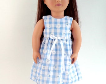 Doll Dress aby zmieścić 18 "lalki niebieskie i białe sprawdzić