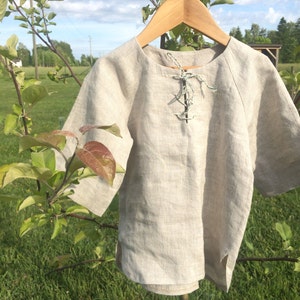 Linen shirt natural, boys  linen shirt light grey, boys shirt, toddler shirt, grey, ring bearer shirt, summer linen shirt