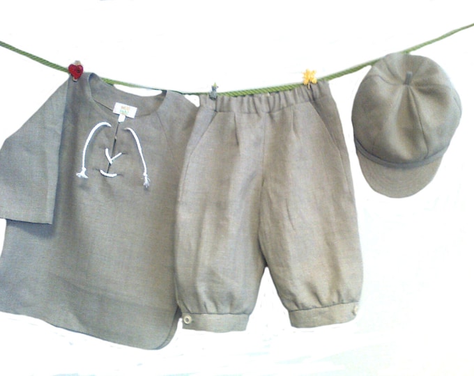 Boys Linen Suit Natural Grey Toddler Linen Costume Light Etsy