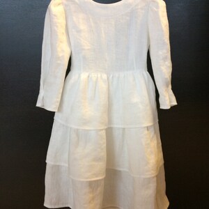 White Linen Dress/ Baptism Linen Dress / Girls Linen Dress - Etsy