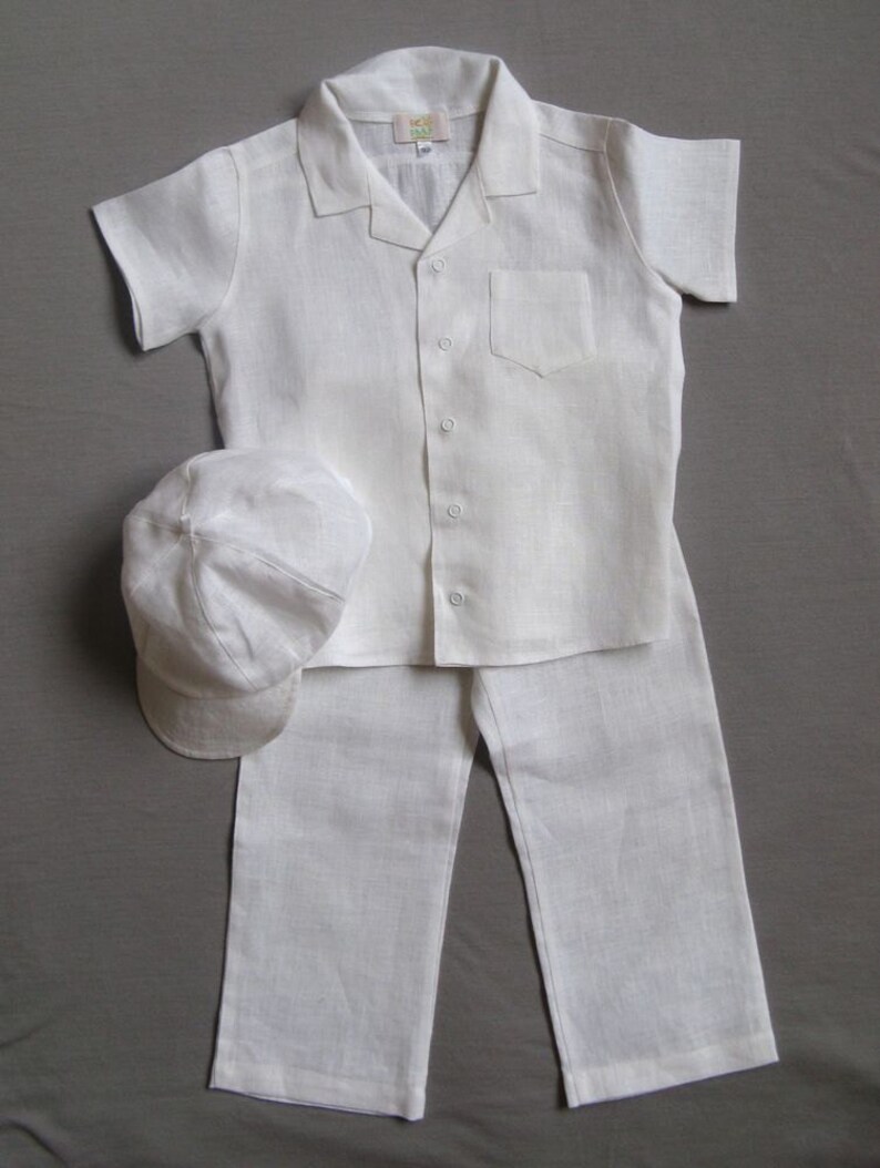 Boys Linen Suit White Baby Boy Linen Costume Christening - Etsy