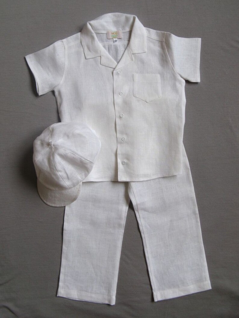 Boys Linen Suit White Baby Boy Linen Costume Christening Etsy