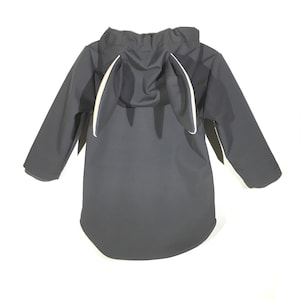 Kids softshell jacket Bunny gray, jacket with bunny ears, gray jacket, waterproof jacket, windproof jacket, Kids Softshell jacket