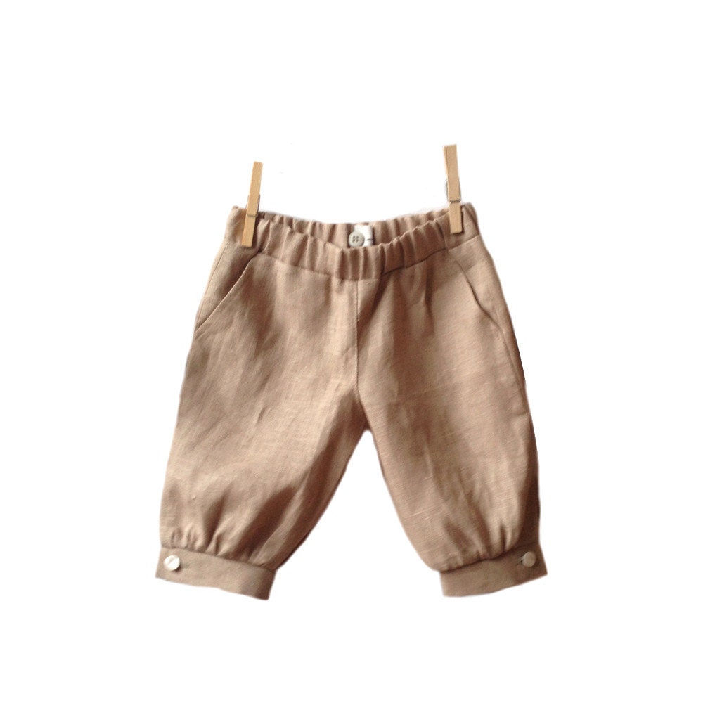 Boys linen shorts beige knocher style pants toddler linen | Etsy