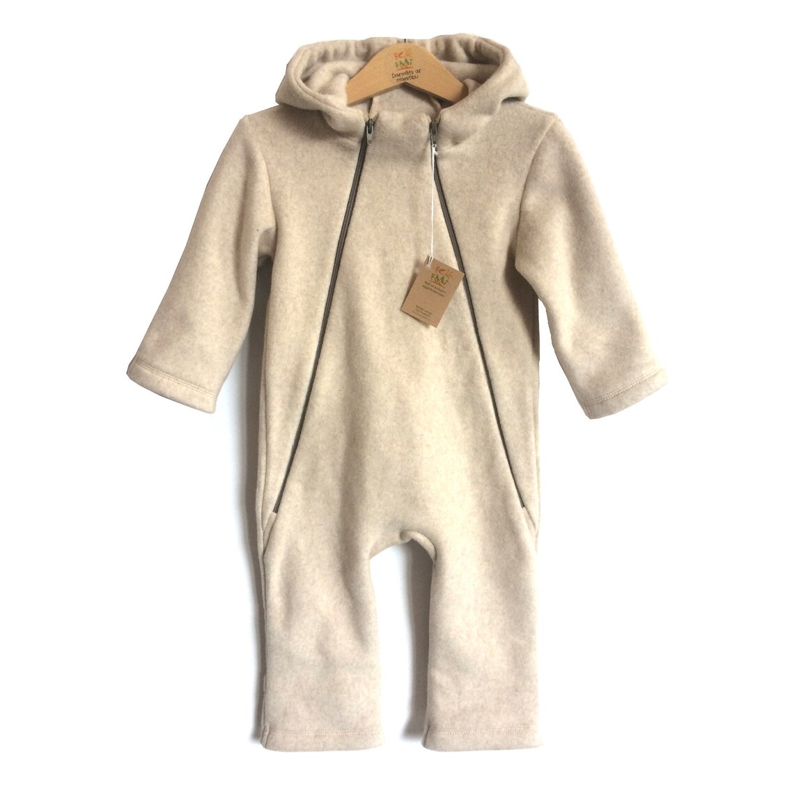 Organic cotton kids sweatsuit Bunny Nude marl sweatsuit | Etsy