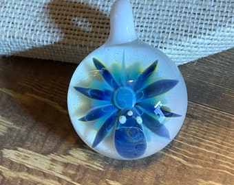 Blue Moon Spider Glass Pendant