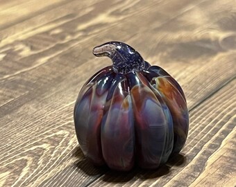 Amber Purple Glass Pumpkin