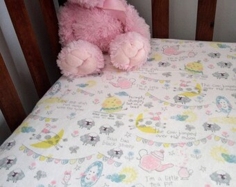 flannelette cot sheet set