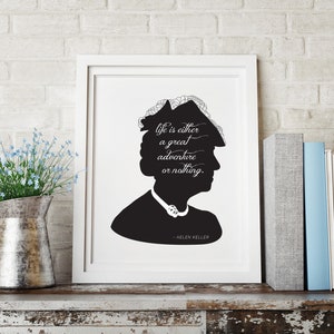 Helen Keller Art Print | Inspirational Quote, Wall Decor, Silhouette Art Print