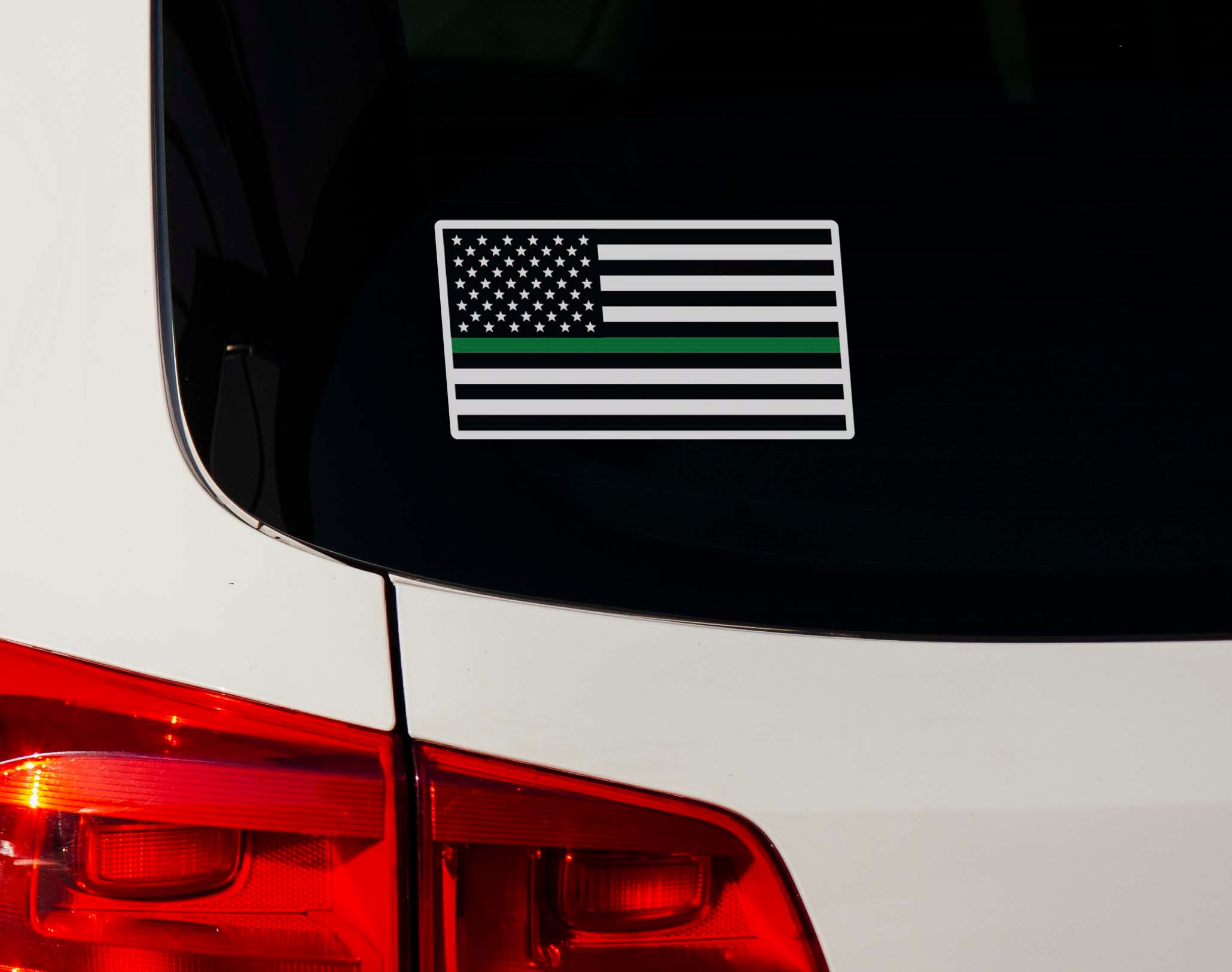 Thin Green Line Reflective American Flag Bumper Sticker, Durable 3M ...
