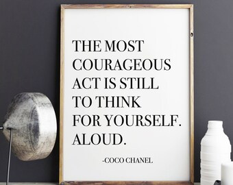 Fashion Print Coco Chanel Quotes - Fashion art, wall art, illustration, Typography, wall decor
