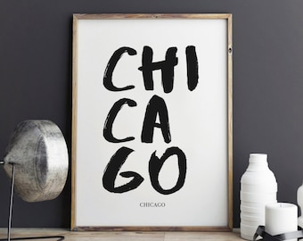 Chicago Print, Poster for office decor, gifts, work desk, city prints, Chicago city Prints, art, Wall Art, Art