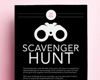 Bachelorette Scavenger Hunt Party Game - Girls Night out, for the bride games