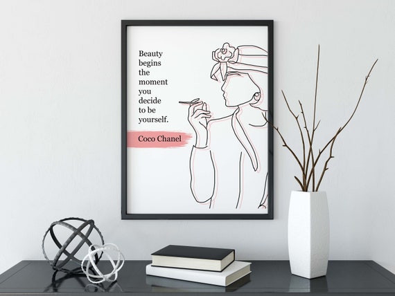 Coco Chanel Quote: Beauty Begins Quote Art Dorm Decor 