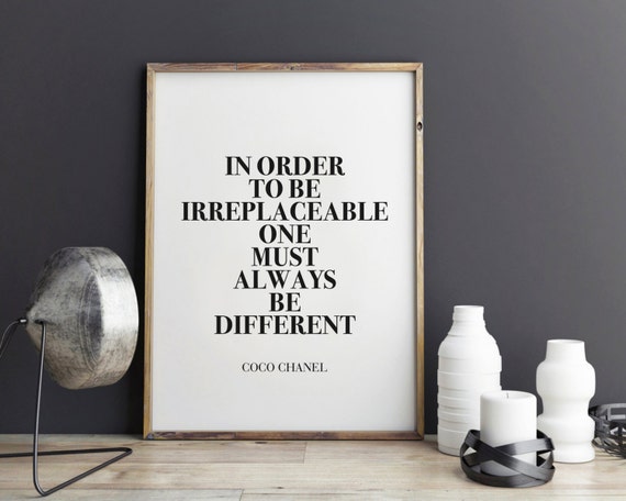 Coco Chanel Quote Print Decor for Fashion Room 