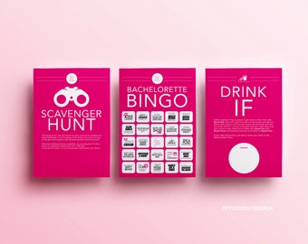 3-in-1 Bachelorette Game Pack - Dare Cards, Drink If, and Scavenger Hunt