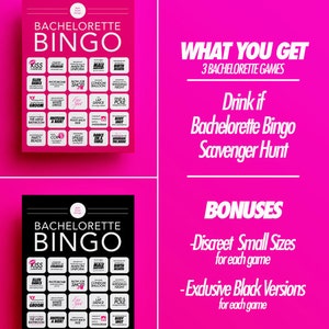 Bachelorette Party Game Pack 3 games-in-1, Dare Cards, Drink If, and Scavenger Hunt image 5