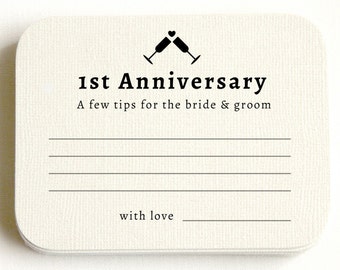 Wedding Advice card for bride and groom - Milestone - 1st Anniversary
