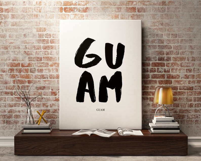 Guam Print Guam City Prints USA Map Art Guam Poster for Etsy
