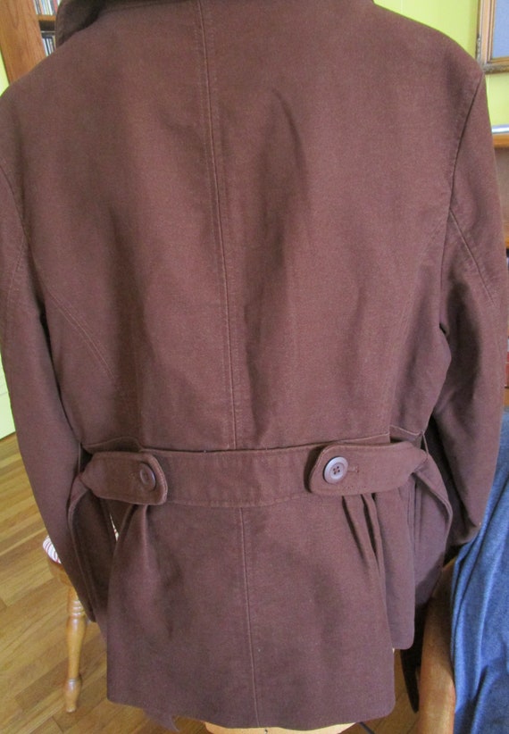 Vintage LL Bean Cocoa Brown Cotton Belted Jacket - image 8