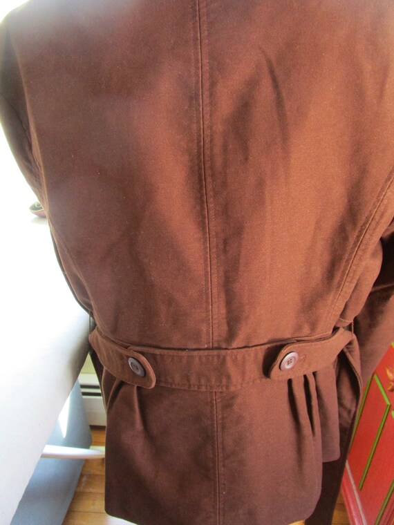 Vintage LL Bean Cocoa Brown Cotton Belted Jacket - image 3