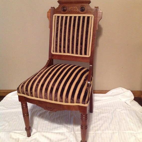 Currently In Process Pair Of Eastlake Style Walnut Side Chairs Etsy