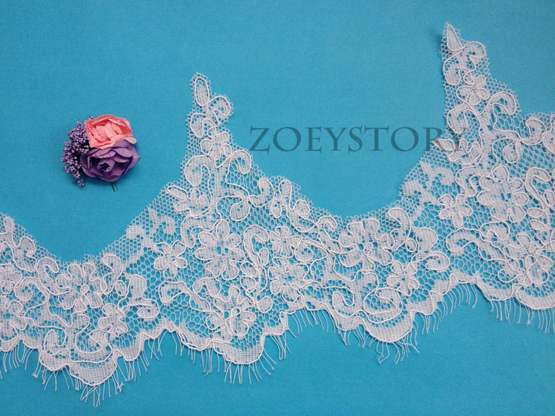 Ivory Lace Trim Wedding Veil Lace Trim Alencon Lace Trim Etsy