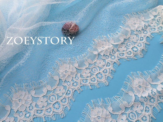 9cm TURQUOISE embroidered guipure lace bridal wedding dress prom trim veil