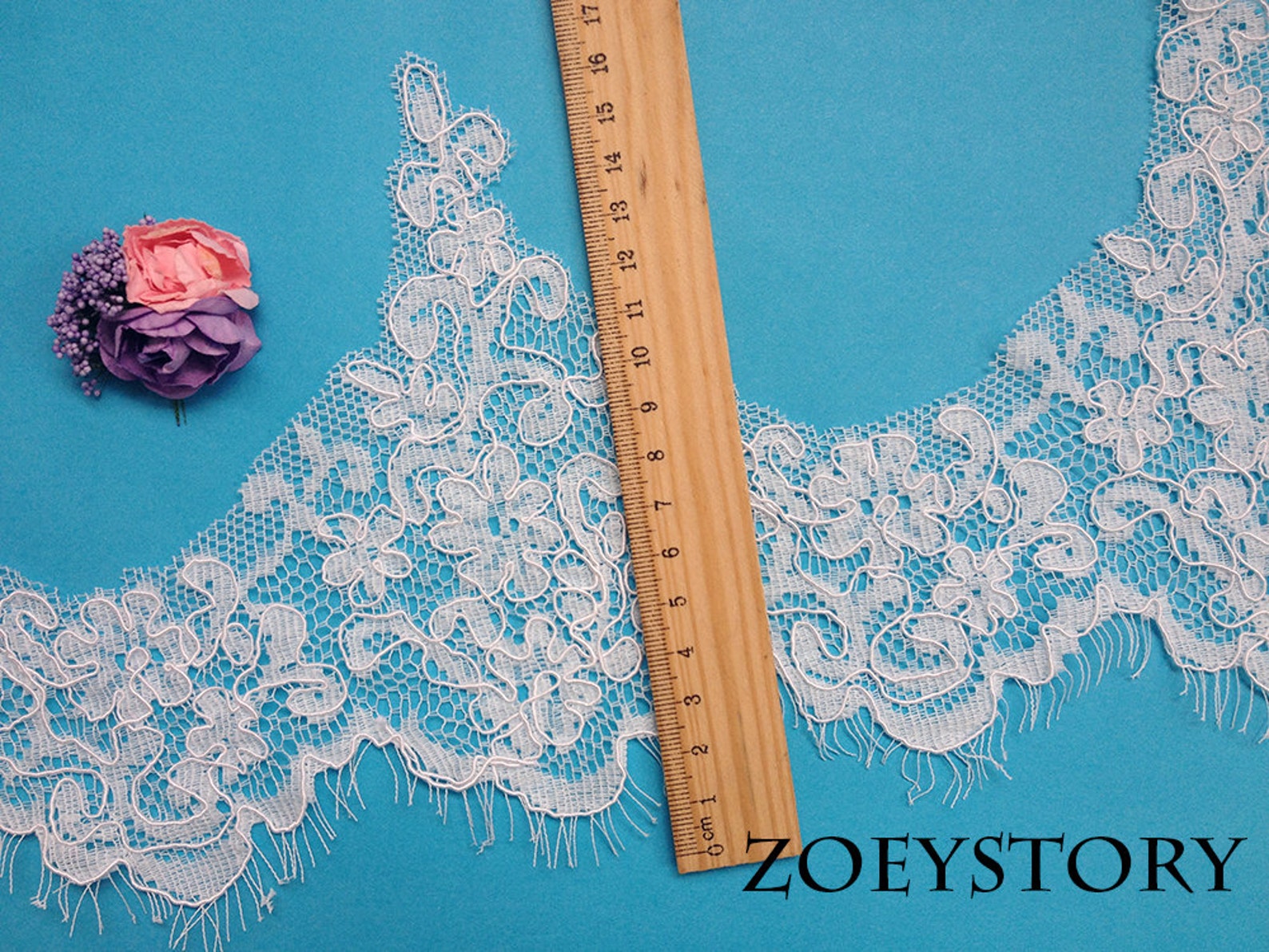 Ivory Lace Trim Wedding Veil Lace Trim Alencon Lace Trim Etsy