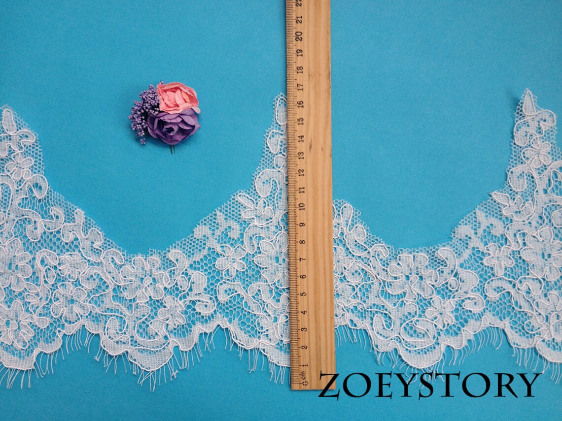 Ivory Lace Trim Wedding Veil Lace Trim Alencon Lace Trim Etsy